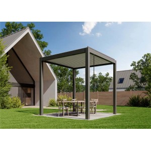Huun Pergola Piano in Anthrazit-Weiß 300x300cm