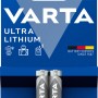 Varta Ultra Lithium Micro (AAA) Batterien, 2er-Pack. Lithium Batterien im blauen Karton.