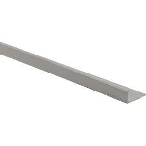 Graues, glänzendes Winkelprofil aus PVC, 10x23mm, Länge 2500mm, für Fliesenkanten.