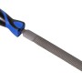 LUX Kabinettraspel 200 mm mit blau-schwarzem Comfort-Griff. Halbschlichte Feile für Holz.