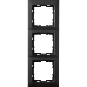 Dreifach-Rahmen Finnja, schwarz matt, für Schalter und Taster.