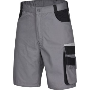 Safety&More Arbeitsbermuda Extreme Grau-Schwarz Gr. XXXL mit vielen Taschen.