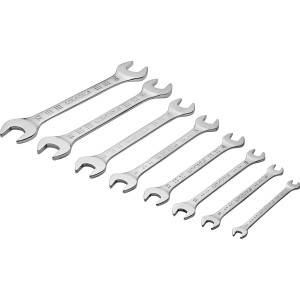 8-teiliger LUX Comfort Gabelschlüssel-Satz (6-22 mm) aus Chrom-Vanadium-Stahl.