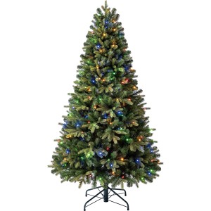 Kunsttanne Nyland, 180 cm, mit warmweißen und mehrfarbigen LEDs für stimmungsvolle Weihnachten.