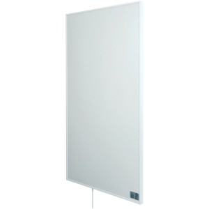 Weißes Heizpaneel Infrae Frame M 800 W von e2 elektro. Elektrisches Heizgerät mit Aluminiumrahmen.