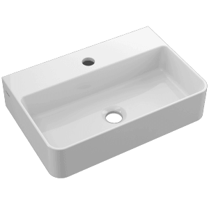 Domberg Handwaschbecken DB2005, 46x30,5 cm, Weiß, Slimline-Design für Bad/Gäste-WC.