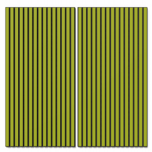 2er Set Akustikpaneele Lino Spring Green mit schwarzen Filz für Wand & Decke, 60x120cm