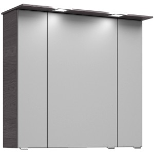 Pelipal Spiegelschrank Trentino, Graphit Struktur, 75 cm breit, mit Beleuchtung.