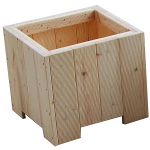 Gaspo Blumenkasten Wels, 45x45x35cm, Naturholz Pflanzkübel für Garten & Terrasse.