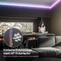 Briloner LED-Band Starter-Set im Wohnraum mit Eckmontage und RGB/W Beleuchtung.