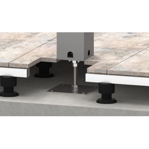 Biohort Grundplatte höhenverstellbar für Pergola, Quarzgrau-Metallic, zum Ausgleich von Unebenheiten.
