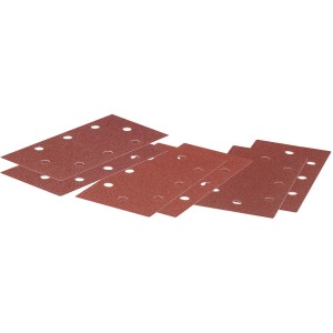 Schleifpapier-Set für Black+Decker Schwingschleifer Duosand KA330E, rotbraun, mit Löchern.