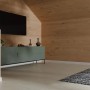 Raum mit Egger Faltleiste Decowall FL009 Esbjerg in Hellbraun als Wandverkleidung.