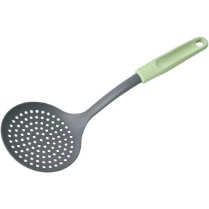 Fackelmann Abseihlöffel Ecolution, grau-mintgrün, 33cm, Küchenhelfer.