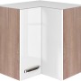 Flex-Well Eck-Hängeschrank Valero, 60x60 cm, Hochglanz Weiß/Sonoma Eiche, für die Küche.