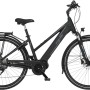 Schwarzes Fischer E-Bike Trekking-Rad Viator 4.1i Damen mit Trapezrahmen.