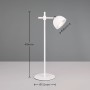 Weiße Reality LED-Tischleuchte Maxima, Ø 8 cm, mit Maßen. Moderne Akku-Tischlampe.
