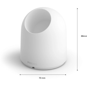 Weißer Philips Hue Secure Standfuß (88x70mm) für kabelgebundene Kameras. Stabil und mit Kabelführung.