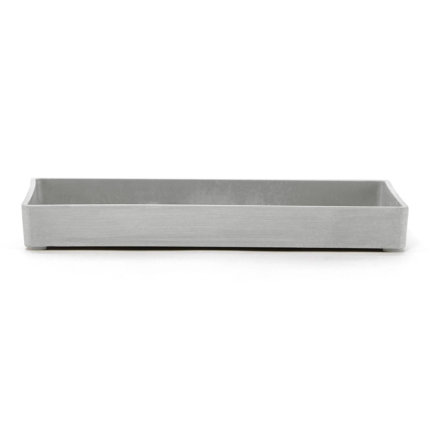 Ecopots Untersetzer, eckig, weißgrau, 25x10x2,5 cm. Für Innen- und Außenbereiche.