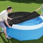 Bestway Pool Abdeckplane, schwarz, für Fast Set Pools Ø 240 cm, schützt vor Schmutz.