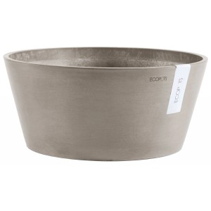 Ecopots Pflanzschale Frankfurt, braungrau, 30 cm. Runde Form, robustes Material für Innen- und Außenbereich.