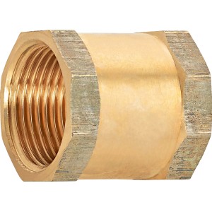 Rotguss Gewinde-Muffe 24,1 mm (Rp 3/4) für die schnelle Rohrverbindung.