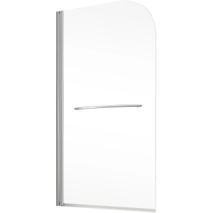 Schulte Badewannenaufsatz 140x80 cm mit Handtuchhalter, Echtglas, chromfarben.