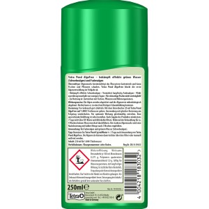 Tetra Pond AlgoFree Algenmittel 250ml zur Bekämpfung von Schwebealgen im Gartenteich.