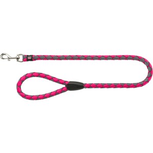 Trixie Hunde-Leine Cavo, S-M, fuchsia/graphit, 1 m, aus Nylon, rund geflochten.