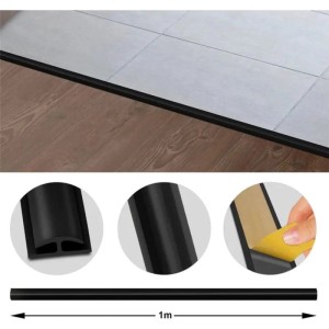 KARAT Doppeleinfassleiste Übergangsprofil Jersey Selbstklebend 24 x 35 mm Schwarz