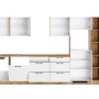 Küchenzeile Kempten 360 cm in Weiß/Wotan Optik ohne E-Geräte. Moderne Einbauküche mit viel Stauraum.