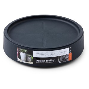 Capi Pflanzenroller, Ø 40 cm, anthrazitfarbener Rolluntersetzer für den Innen- und Außenbereich.