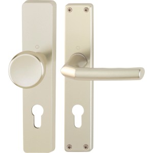 HOPPE Langschild-Wechselgarnitur Birmingham PZ Alu Neusilber für Wohnungsabschlusstüren.