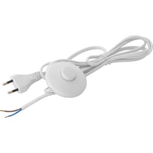 Zuleitung mit Tretschalter Weiß 2 m