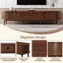okwish Schrank mit Schubladen für Wohnzimmer 170x39.5x38cm Braun_7