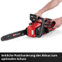 Rote Einhell Akku-Kettensäge GP-LC 36/40 Li BL-Solo mit Akku und Oregon Kette.