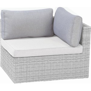 Graues Ersatz-Rückenkissen für Olea Loungegruppe, Bezug aus Polyester.