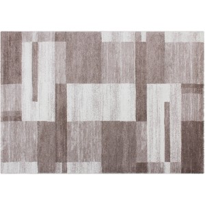 Kayoom Kurzflorteppich Falkland Port Louis Beige mit meliertem Patchwork-Design (200x290 cm).