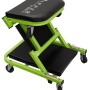 Zipper Montagehocker-Rollbrett-Kombi ZI-MHRK40, grün, mit Rollen und gepolsterter Sitzfläche.