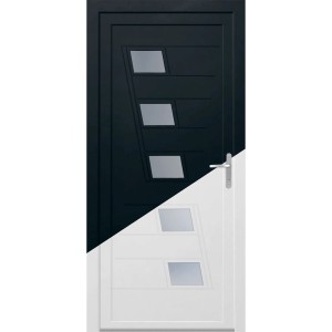 Kunsstoff-Haustür K043 innen weiß/aussen anthrazit 110 x 210 cm DIN R