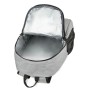 Offener, grauer Bomoe IceBreezer Kühlrucksack (25L) mit Thermofutter. Ideal für den Transport gekühlter Speisen.