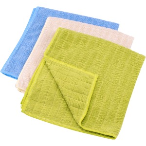 Purclean Mikrofaser Universaltücher 3er-Set in Blau, Beige und Grün. Reinigungstücher für Haushalt und Auto.