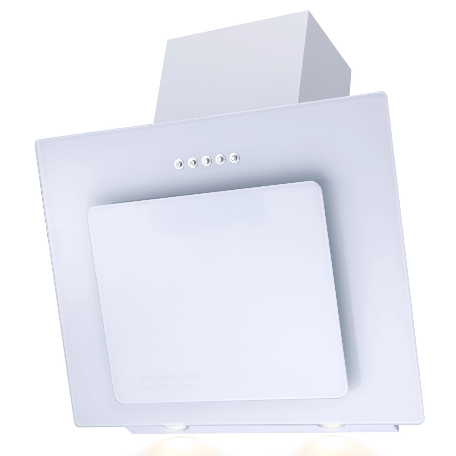 Weiße Dunstabzugshaube mit Randabsaugung für die Flex-Well Classic Küchenzeile.