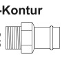 Abbildung eines RG-Übergangsnippels 12 mm x 16,7 mm (3/8 AG) mit Muffe, geeignet für Pressfittings.