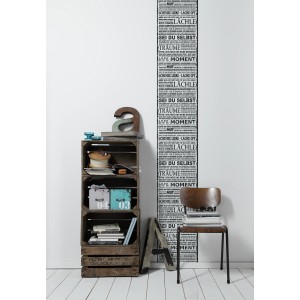 A.S. Creation Pop.up-Panel mit Sprüchen in Schwarz-Weiß als Wandbordüre.