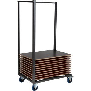Veba Transportwagen für Prüfungstische, beladen mit Tischen, 169x64x95cm, Transporthilfe.