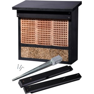 Dobar Profi-Insektenhotel XL mit Pfahlständer und 3 Lärche-Nistblöcken