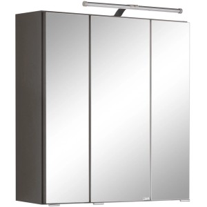 Held Möbel 3D-Spiegelschrank Molina 60 cm Graphitgrau