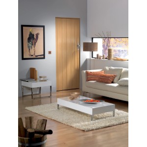 Falttür Axia in Eiche hell, 84x205 cm, platzsparende Tür für den Innenbereich.