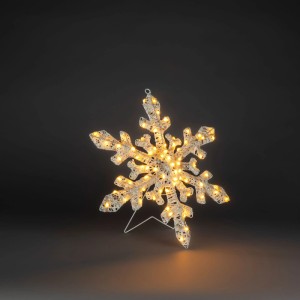 Konstsmide Deko-Schneeflocke mit 70 bernsteinfarbenen LEDs für Außen. Leuchtende Weihnachtsfigur.